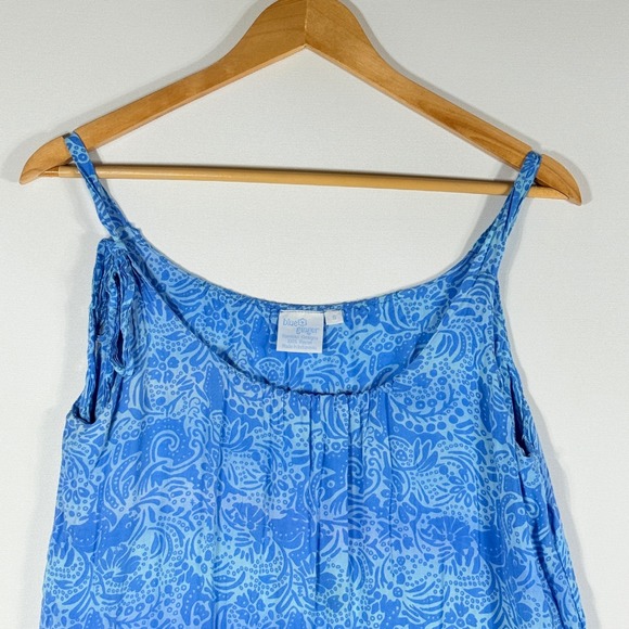 Blue Ginger Womens Small Hawaiian Dress Floral Paisley Strappy Vacation Tropical - Picture 2 of 6